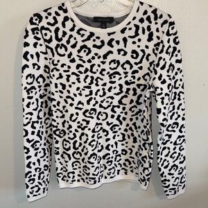 Ann Taylor leopard print, size small  Animal Print Sweater - Black and White